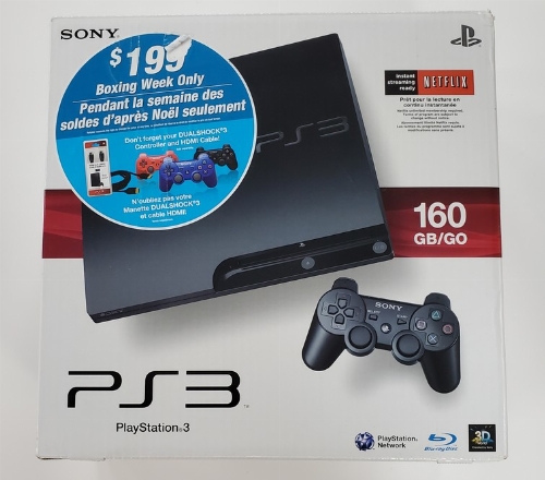 Playstation 3 Slim Black (160GB) (Model CECH-3001A) (CIB)