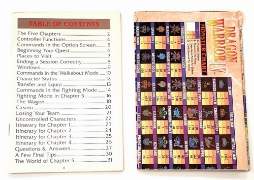 Dragon Warrior IV + Monster Chart (I)