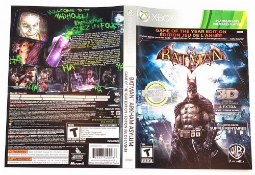 Batman: Arkham Asylum [Game of the Year Edition] [Platinum Hits] (B)