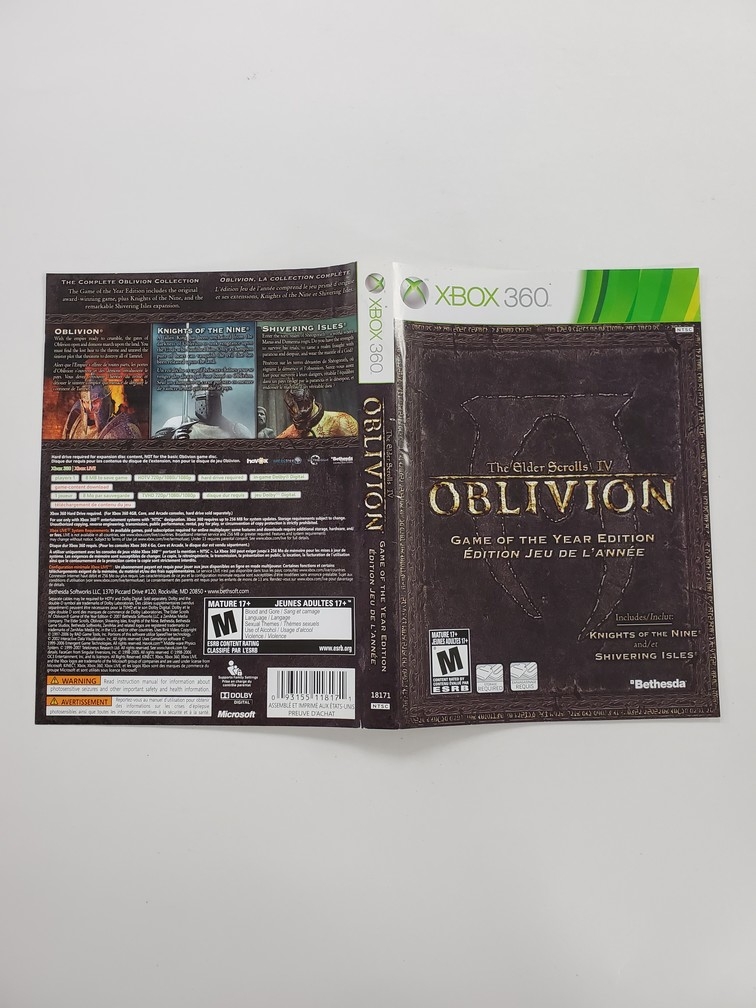 Elder Scrolls IV: Oblivion [Game of the Year Edition] (B)