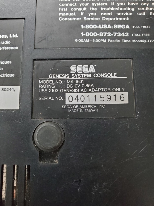 SEGA Genesis (Model MK-1631)