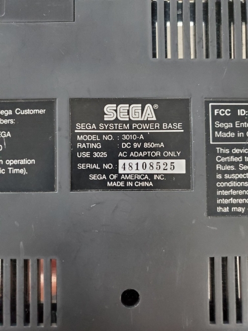 SEGA Master System (Model 3010-A)