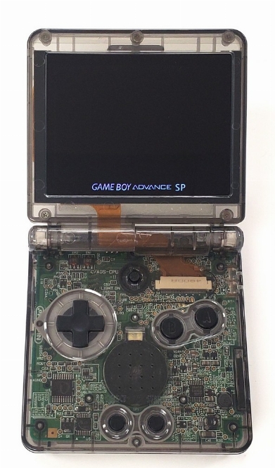 GameBoy Advance SP Clear Black (IPS Modding)