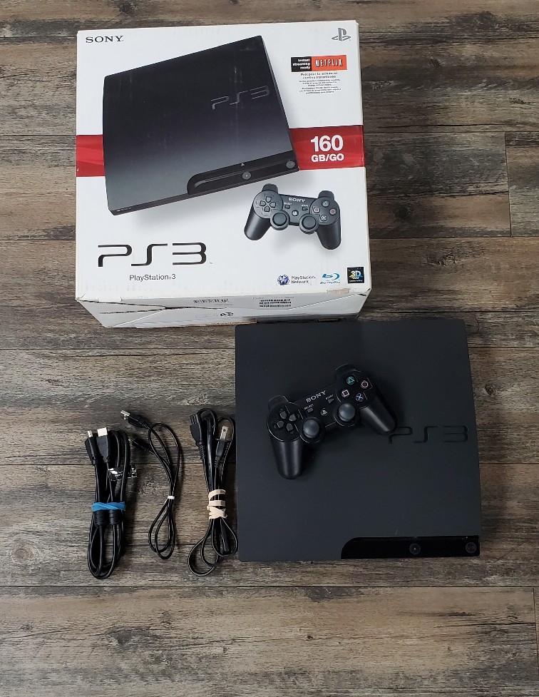 Playstation 3 Slim Black (160GB) (Model CECH3001A) (CIB)