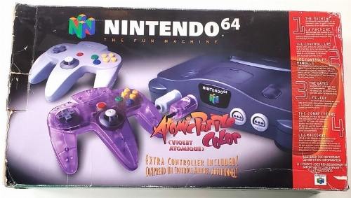 Nintendo 64 Charcoal w/ Atomic Purple Controller Bundle (Model NUS-001) (CIB)