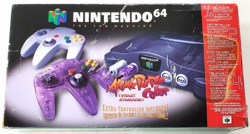 Nintendo 64 Charcoal w/ Atomic Purple Controller Bundle (CIB)