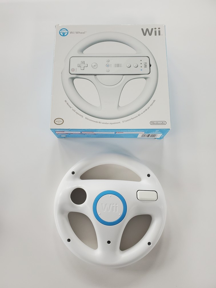 Official White Steering Wheel for Wii (CIB)
