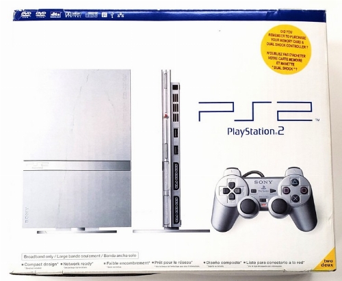 Playstation 2 Slim Silver (Model SCPH-77001) (CIB)