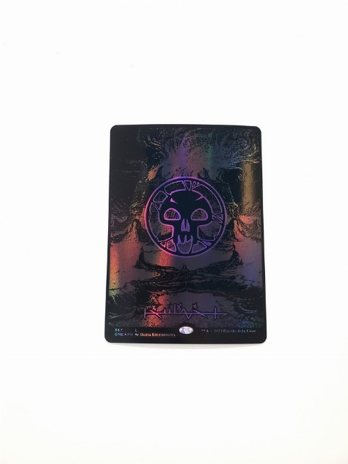 Swamp (Phyrexian) - Full Art (Oil Slick Raised Foil)