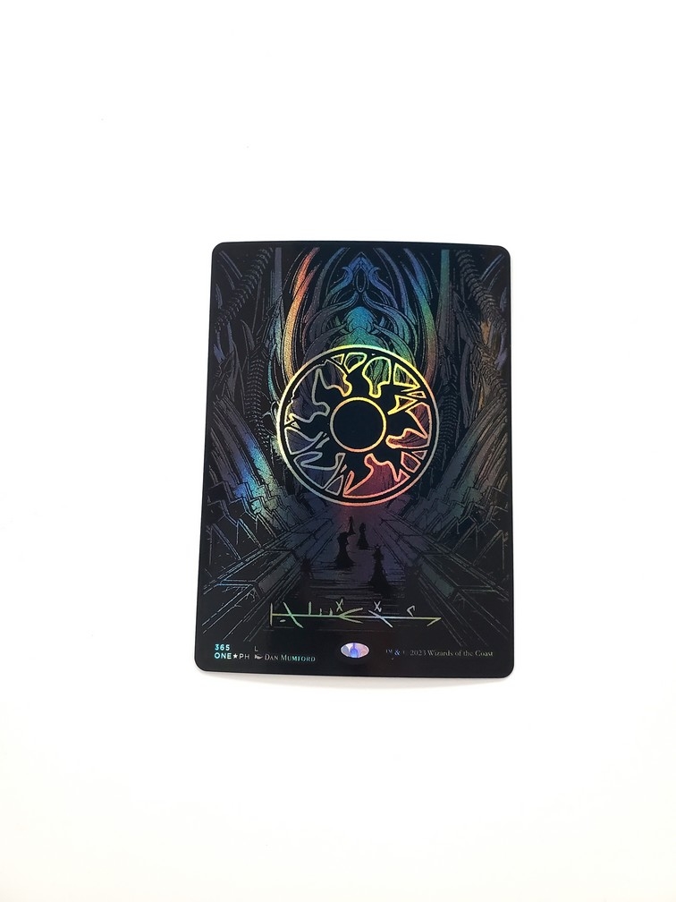 Plains (Phyrexian) - Full Art (Oil Slick Raised Foil)