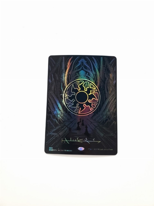 Plains (Phyrexian) - Full Art (Oil Slick Raised Foil)