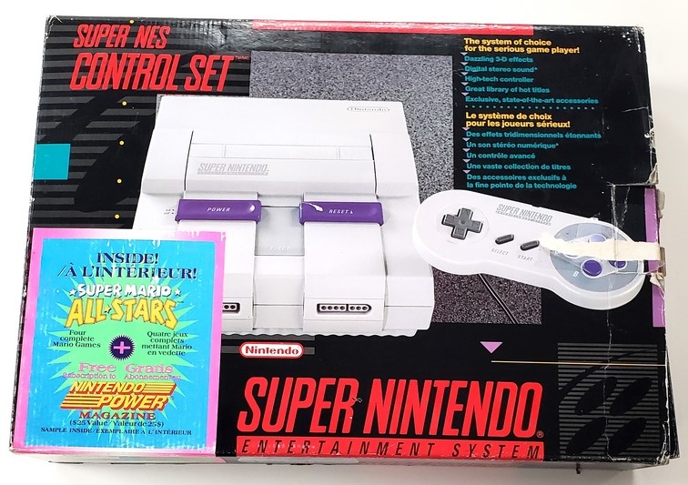 Super Nintendo SNES - Control Set (Super Mario all-Stars & Nintendo Power Bundle) (Model SNS-001) (CIB)