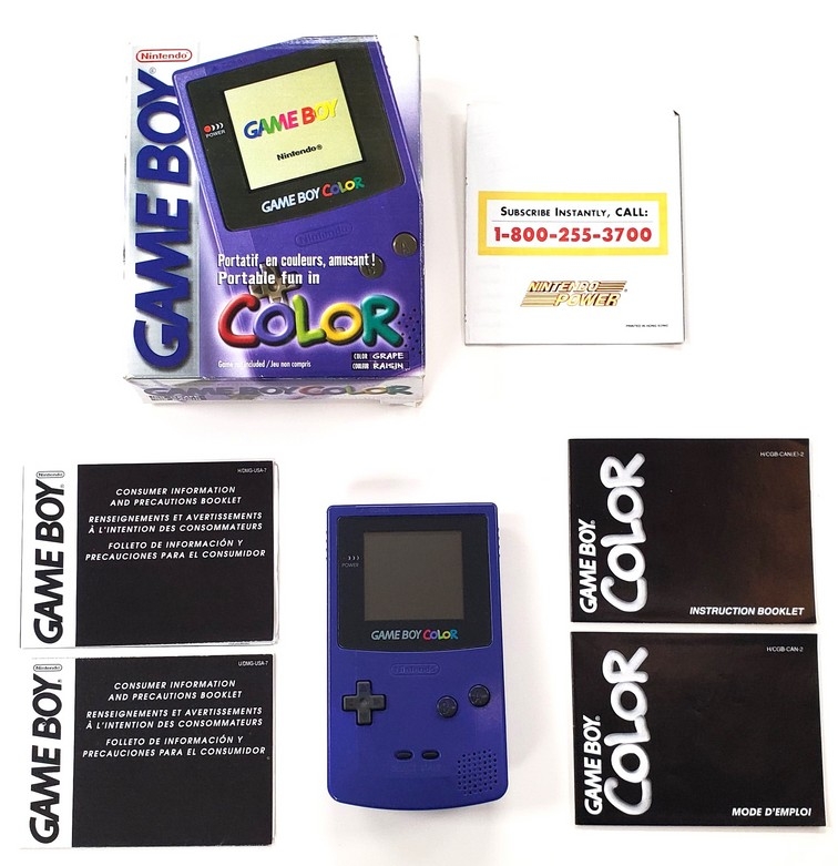 Game Boy Color Grape (Model CGB-001) (CIB)