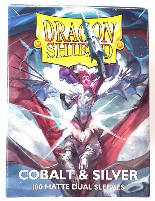 Dragon Shield: Cobalt & Silver Matte Dual Sleeves - Standard Size (NEW)