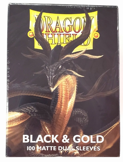 Dragon Shield: Black & Gold Matte Dual Sleeves - Standard Size (NEW)